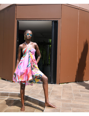 Robe CHRISTIAN LACROIX imprimé rose soie 2