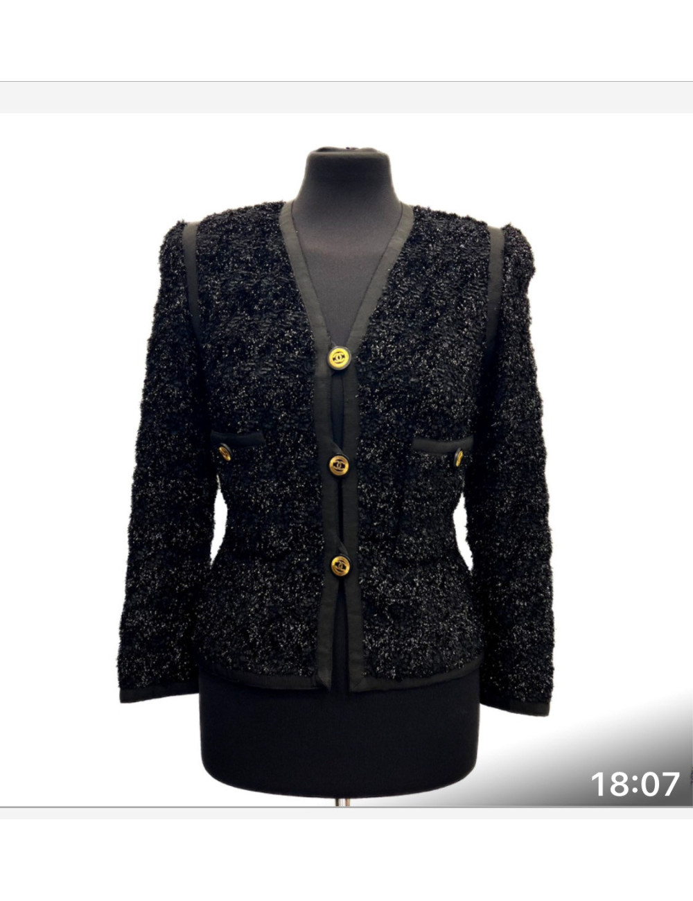 Veste T 38 CHANEL noire brillante