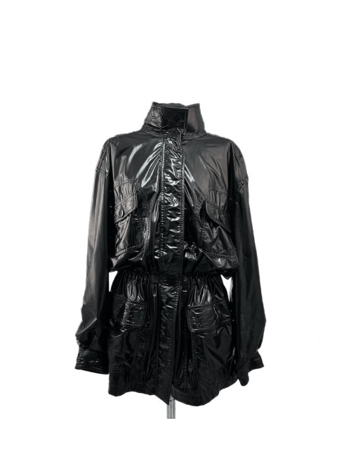 Veste longue CHANEL T 44 Vynil noir