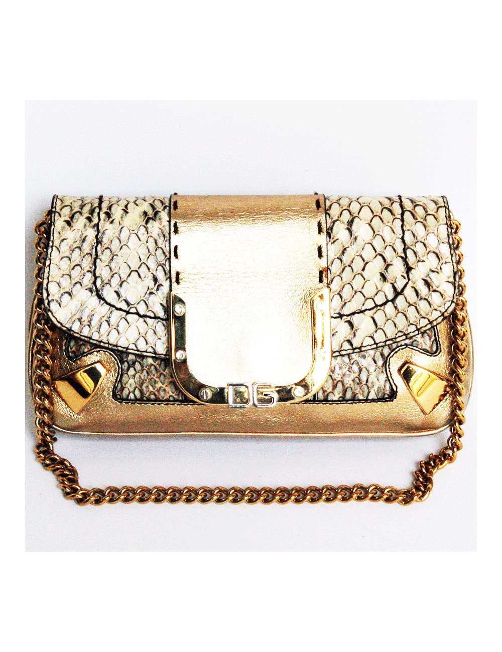 Mini sac DOLCE & GABBANA or et python 