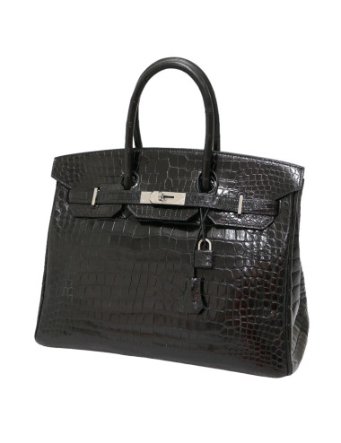 Birkin 35 HERMES Porosus noir