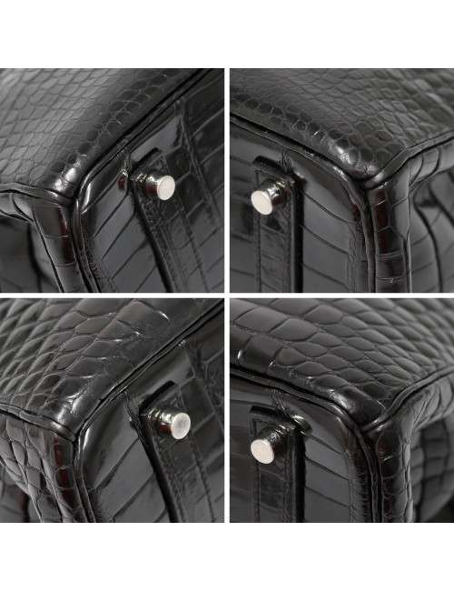 Birkin 35 HERMES Porosus noir