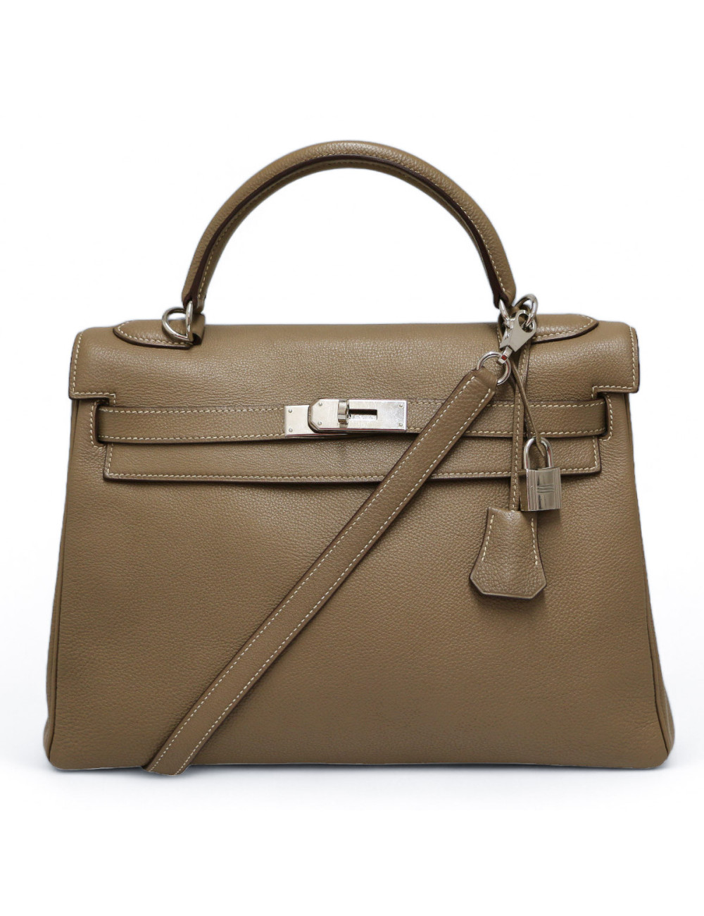 Sac Kelly 32 étoupe HERMES retourné