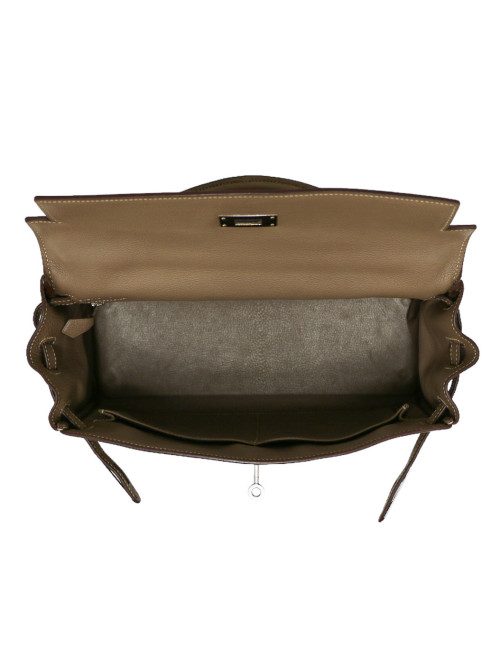 Sac Kelly 32 étoupe HERMES retourné