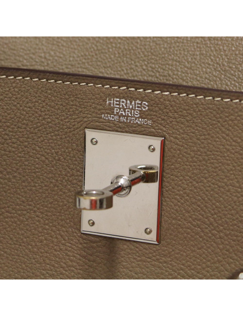 Sac Kelly 32 étoupe HERMES retourné