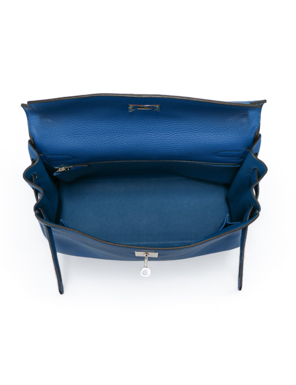 Sac HERMES Kelly 32 bleu retourné