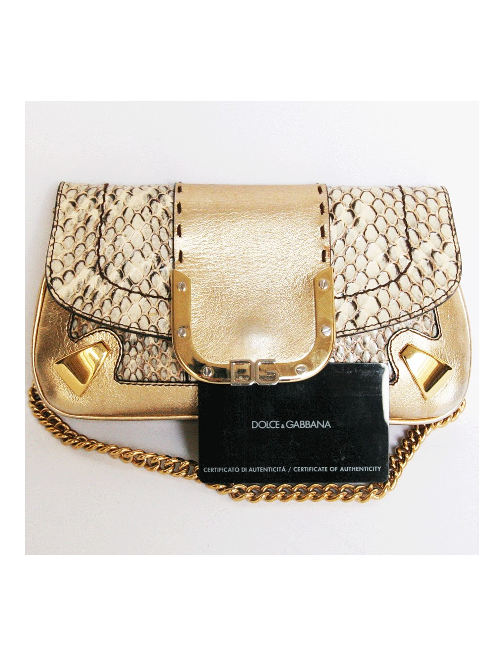 Mini sac DOLCE & GABBANA or et python 