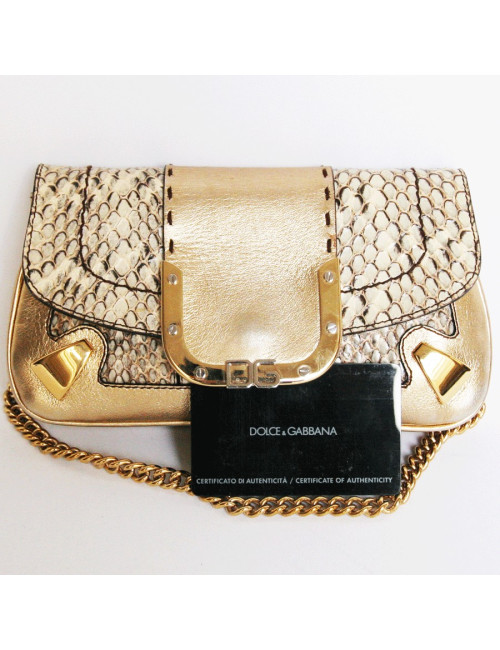 Mini sac DOLCE & GABBANA or et python 