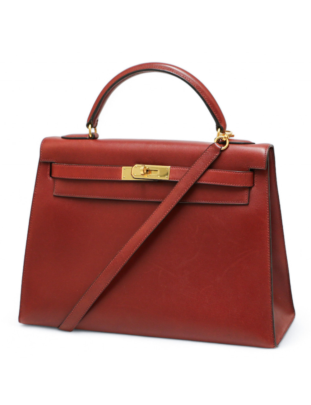 Kelly 32 sellier HERMES rouge H box