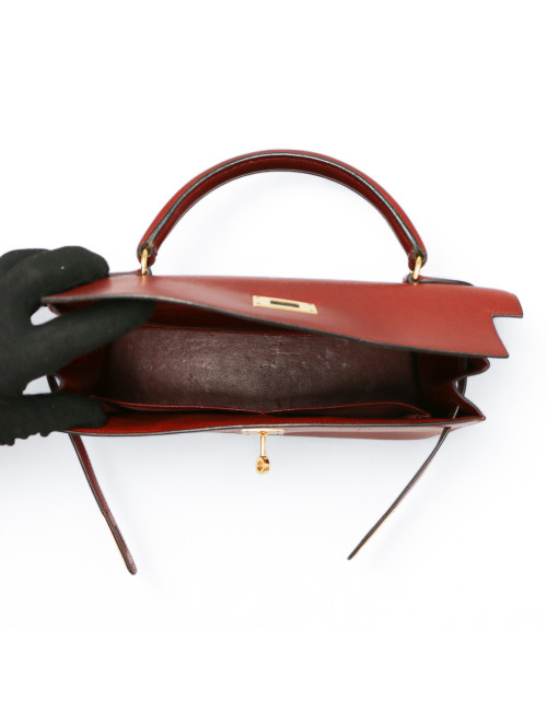 Kelly 32 sellier HERMES rouge H box