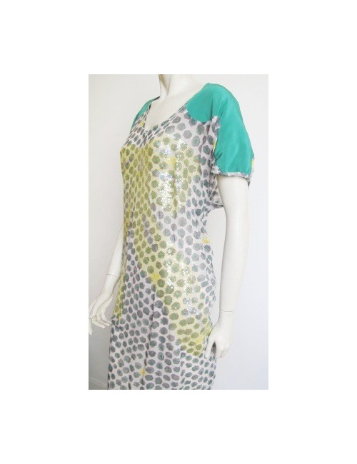 Robe TSUMORI CHISATO vert et jaune