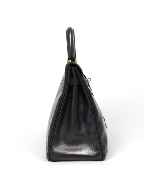 Kelly HERMES 32 cuir boxx bleu Vintage