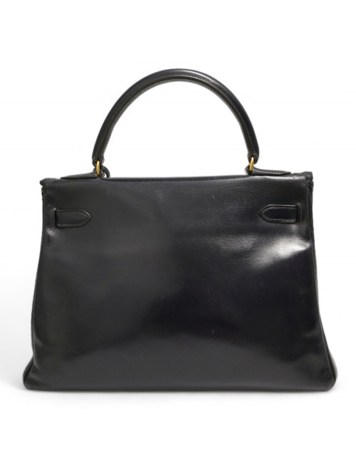 Kelly HERMES 32 cuir boxx bleu Vintage