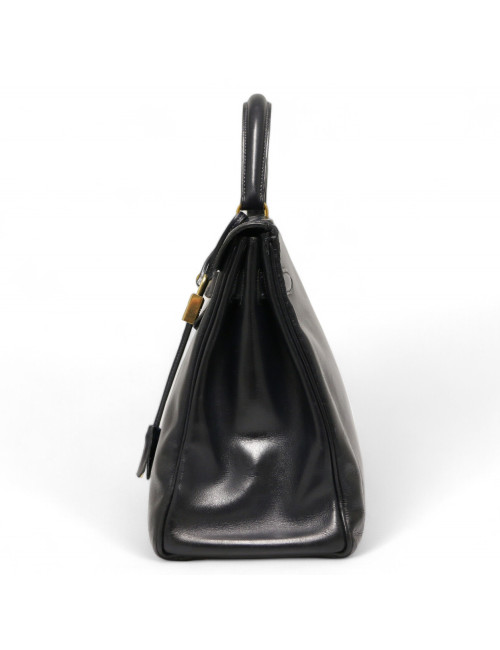 Kelly HERMES 32 cuir boxx bleu Vintage