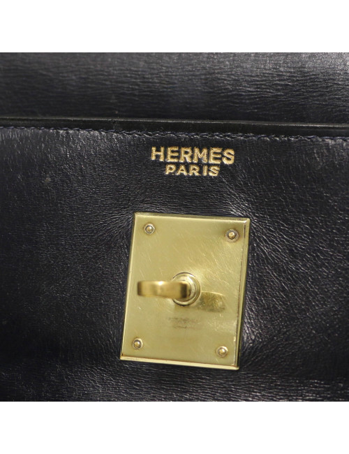 Kelly HERMES 32 cuir boxx bleu Vintage