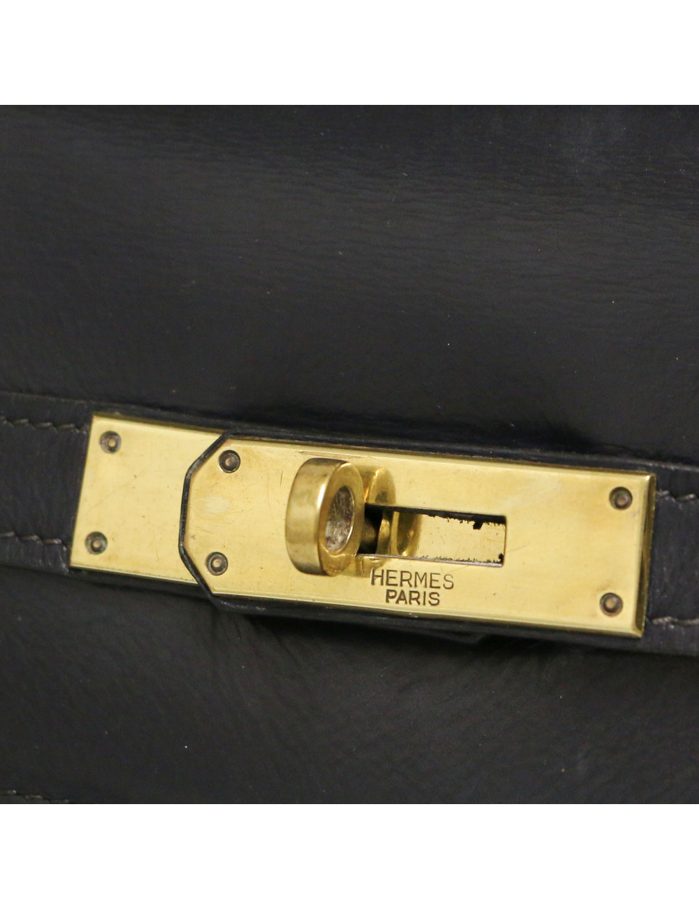 Kelly HERMES 32 cuir boxx bleu Vintage