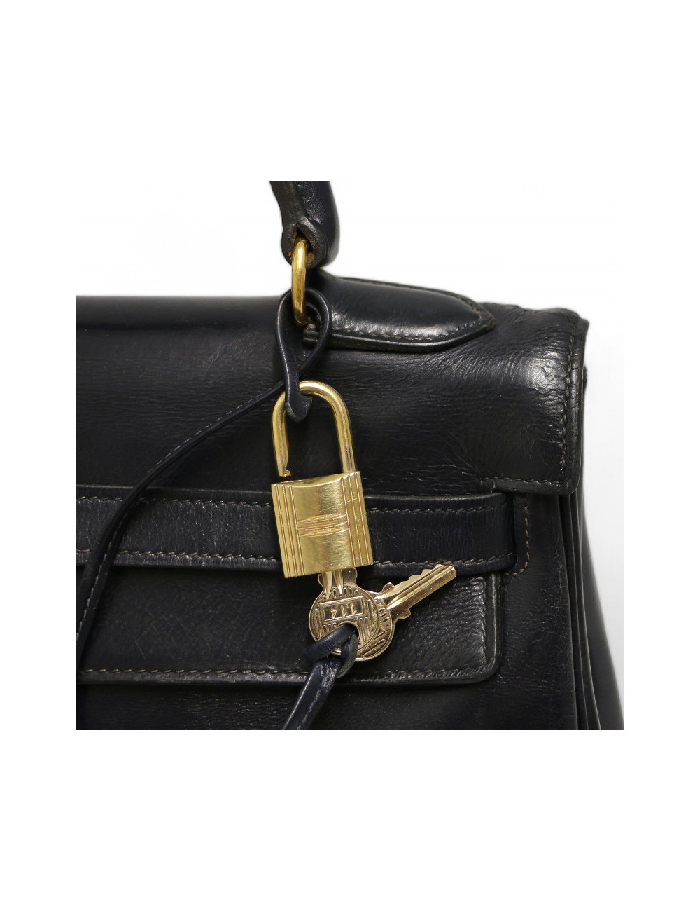 Kelly HERMES 32 cuir boxx bleu Vintage