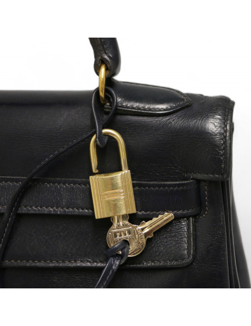 Kelly HERMES 32 cuir boxx bleu Vintage