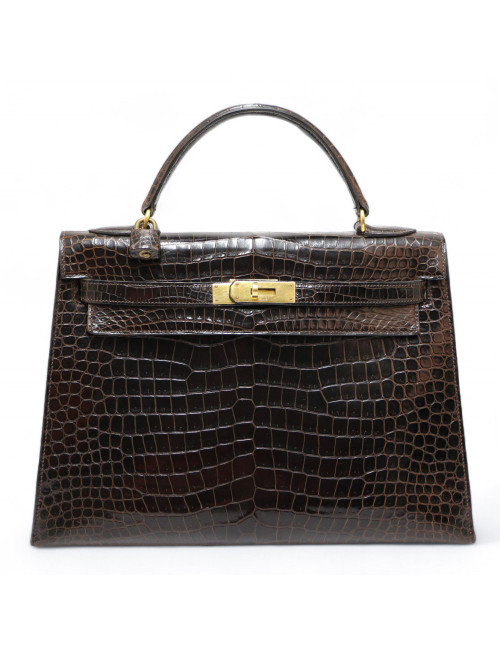 Kelly 32 HERMES porosus Vintage