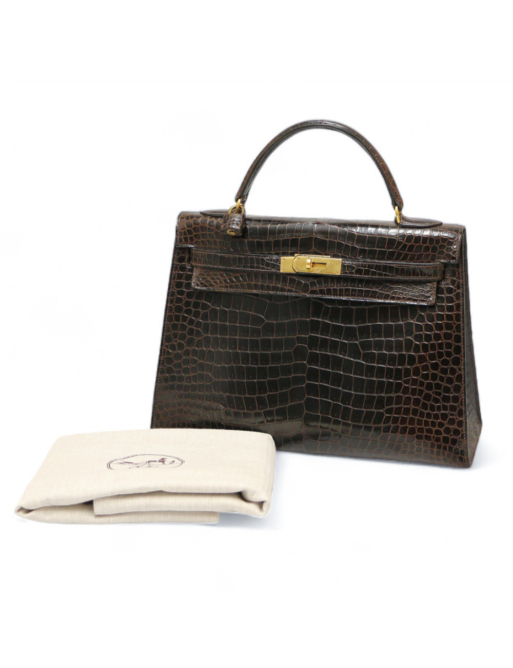 Kelly 32 HERMES porosus Vintage
