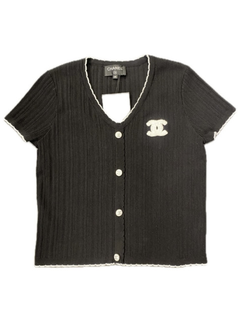 Top maille CHANEL noir T36