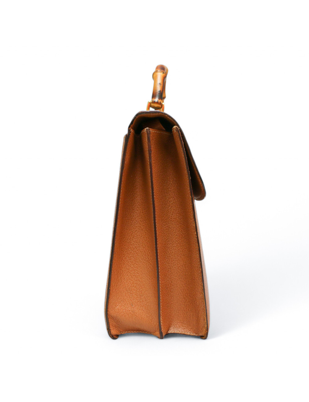 Cartable GUCCI Bamboo cuir caramel 