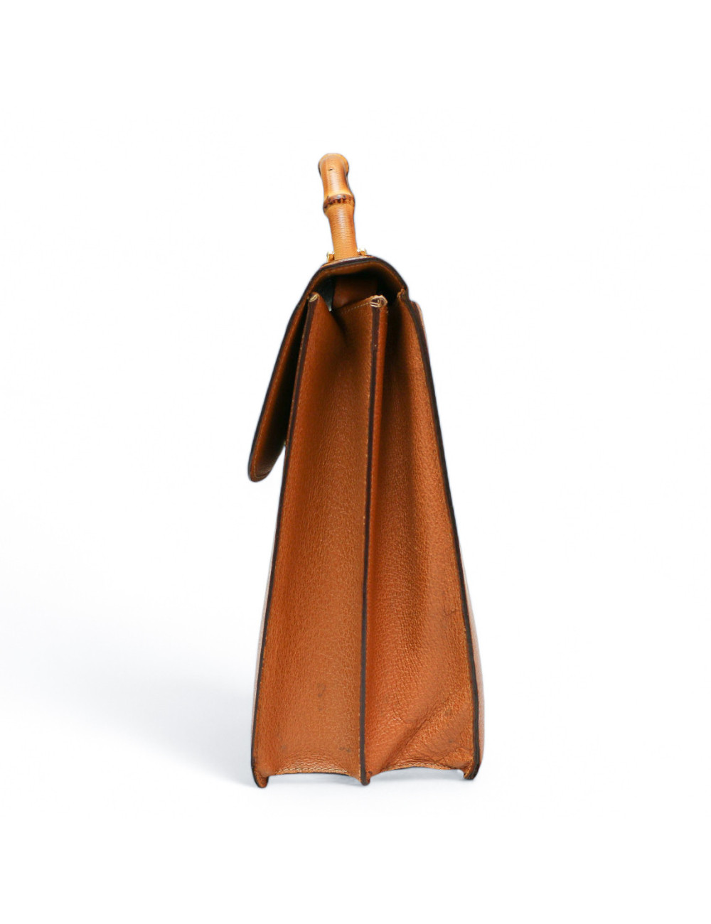 Cartable GUCCI Bamboo cuir caramel 