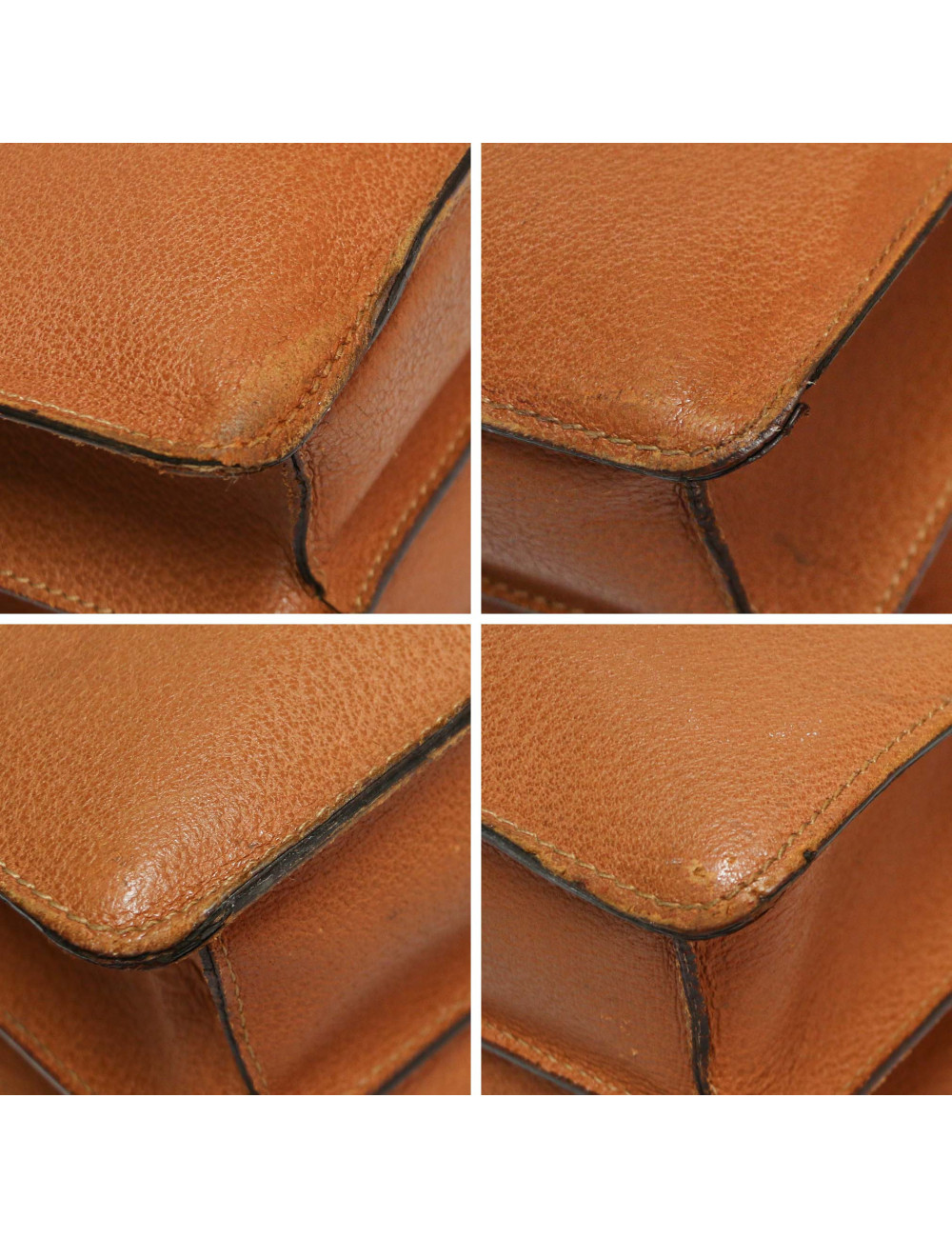 Cartable GUCCI Bamboo cuir caramel 