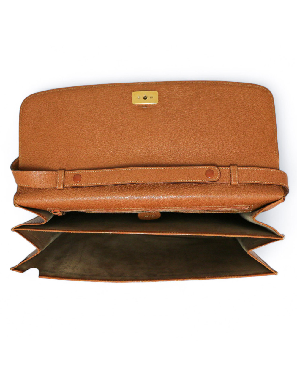 Cartable GUCCI Bamboo cuir caramel 