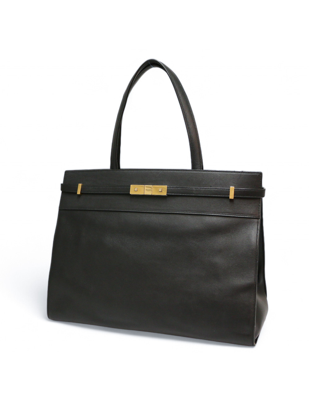 Cabas YVES SAINT LAURENT cuir lisse noir