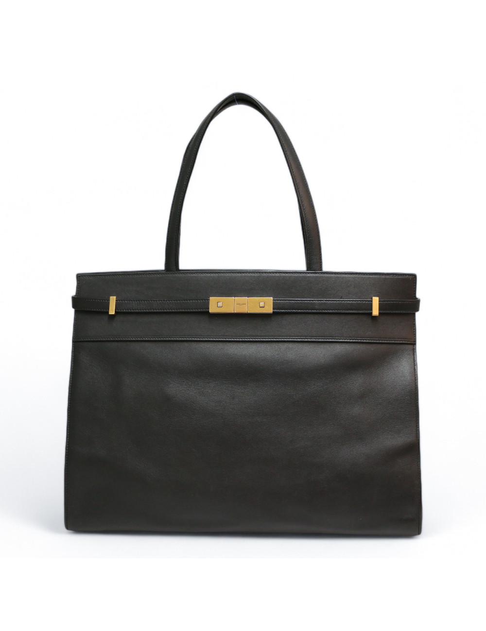 Cabas YVES SAINT LAURENT cuir lisse noir