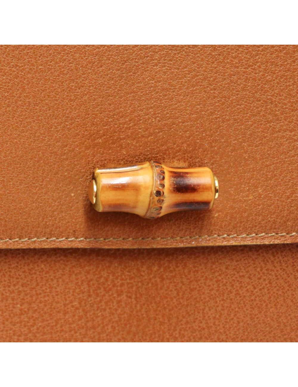 Cartable GUCCI Bamboo cuir caramel 