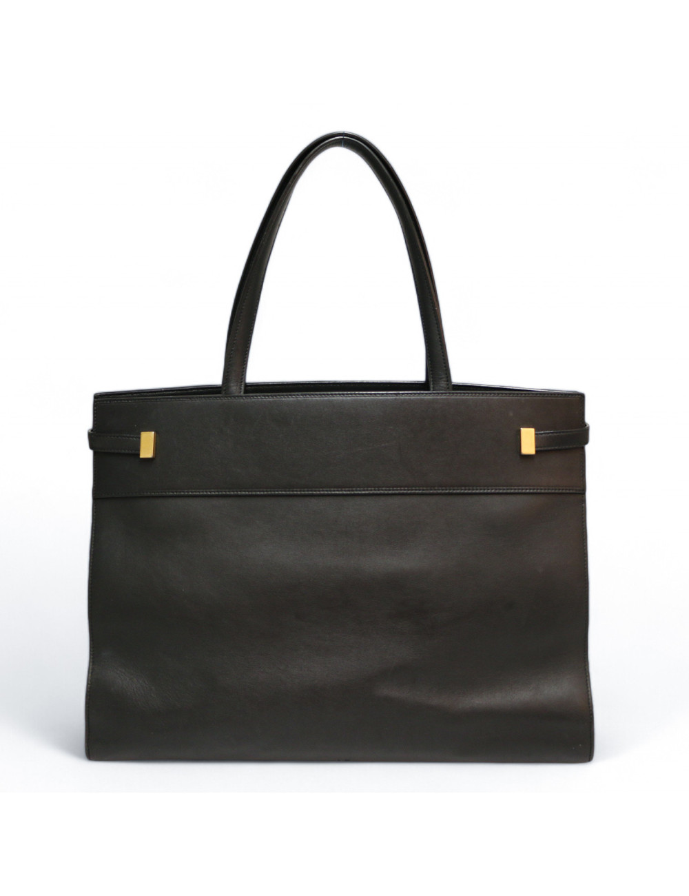 Cabas YVES SAINT LAURENT cuir lisse noir