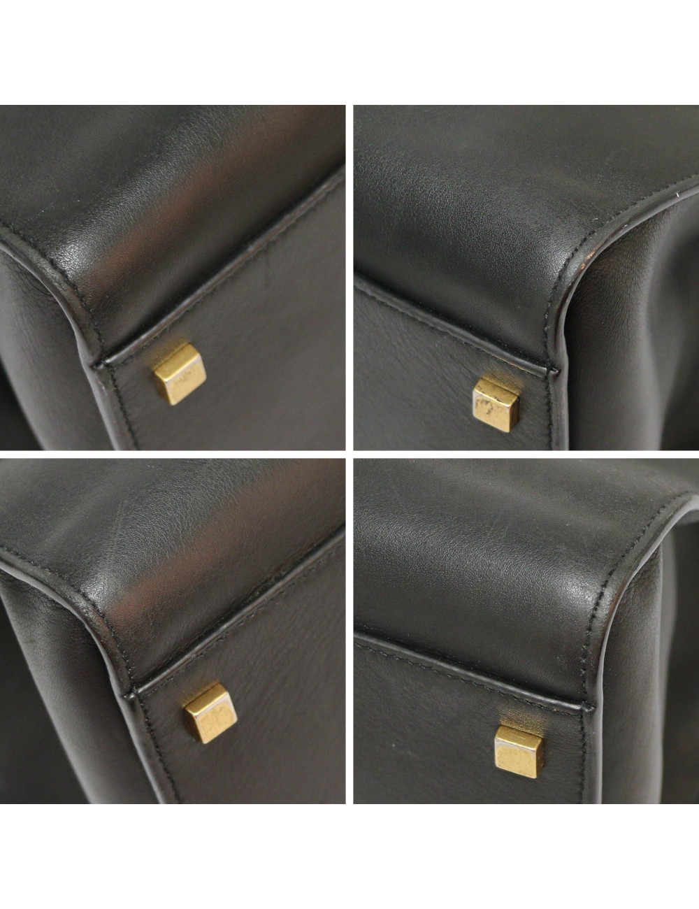 Cabas YVES SAINT LAURENT cuir lisse noir