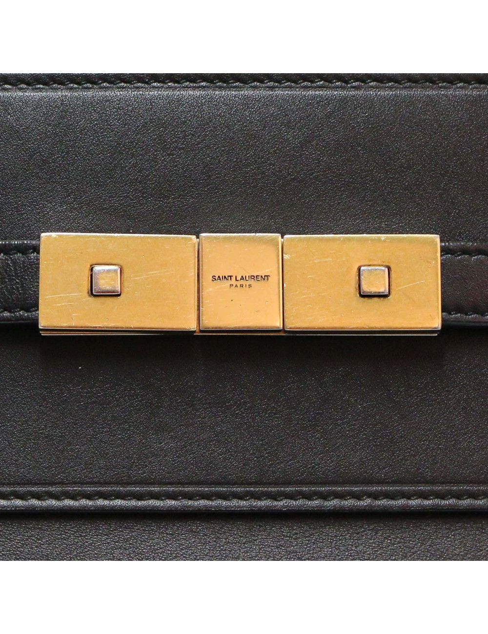 Cabas YVES SAINT LAURENT cuir lisse noir