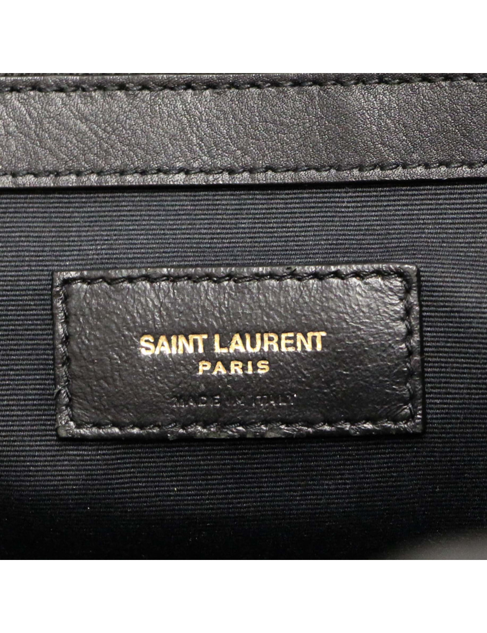 Cabas YVES SAINT LAURENT cuir lisse noir