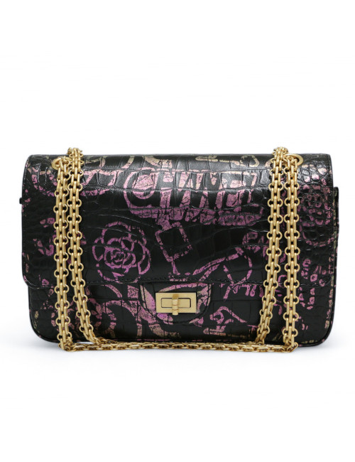 Sac 2.55 CHANEL Paris New-York graffitis réédition façon croco