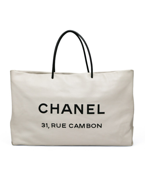 Cabas CHANEL cuir blanc 