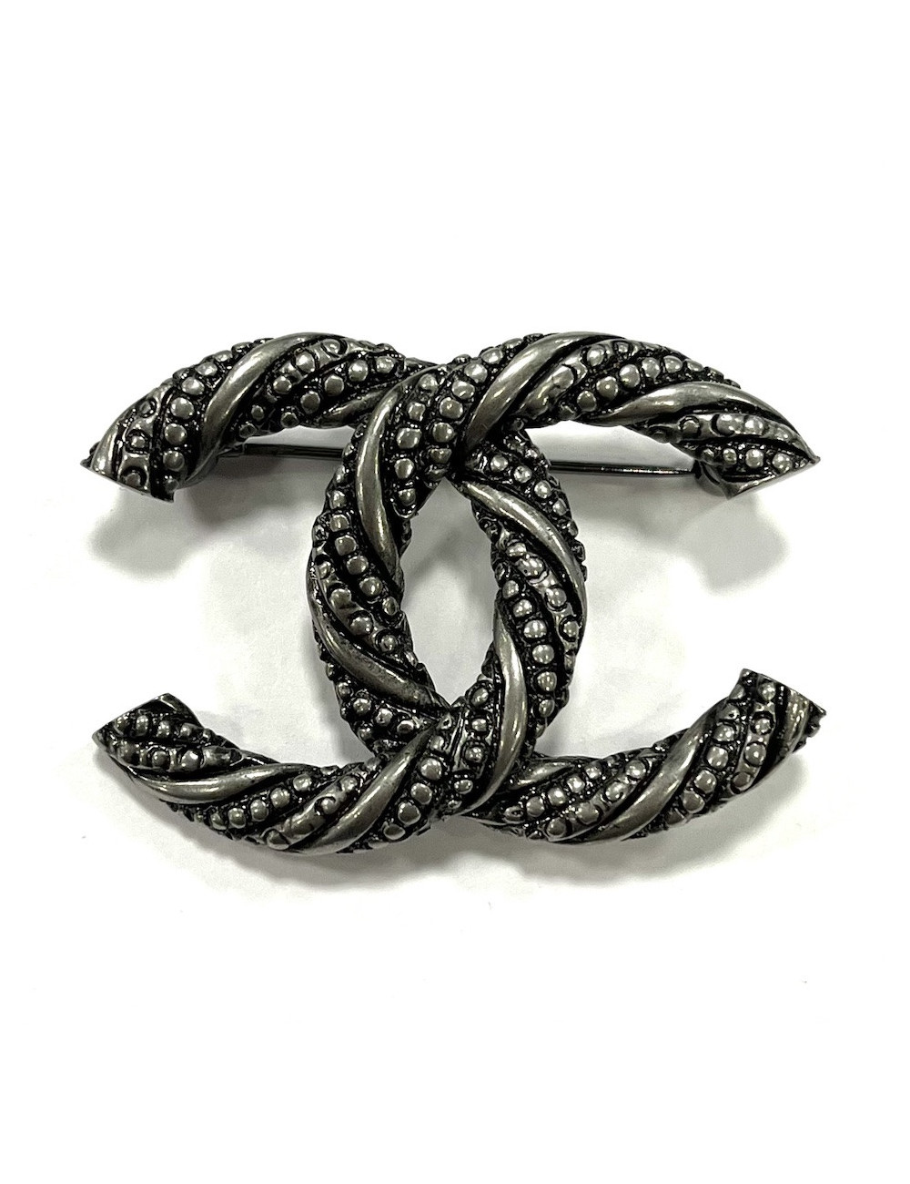 Broche CC argent CHANEL