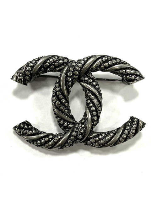 Broche CC argent CHANEL