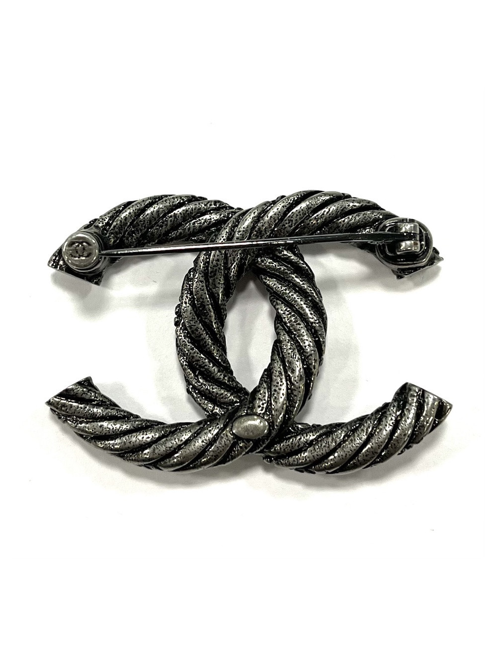 Broche CC argent CHANEL