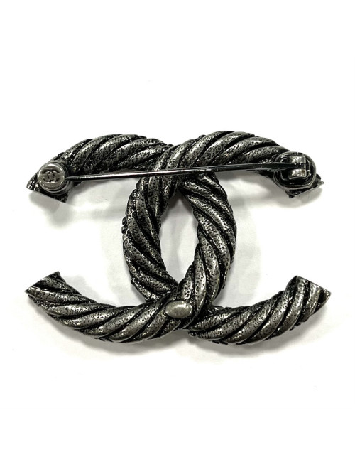 Broche CC argent CHANEL