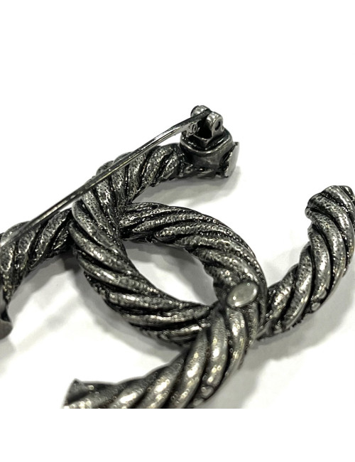 Broche CC argent CHANEL