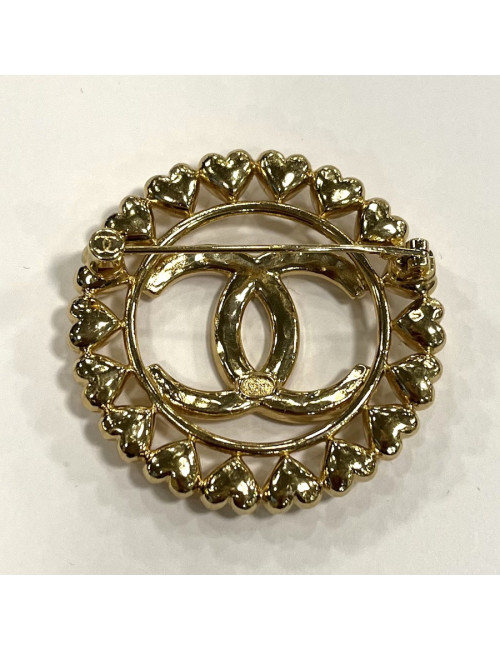 Broche CHANEL ronde dorée 