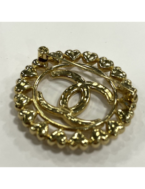 Broche CHANEL ronde dorée 