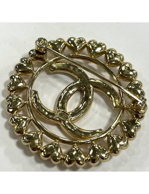 Broche CHANEL ronde dorée 