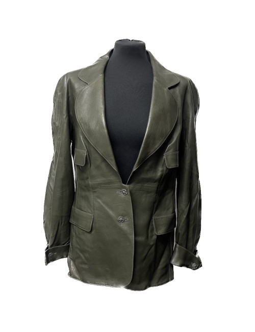 Veste T 44 CHANEL cuir d'agneau gris