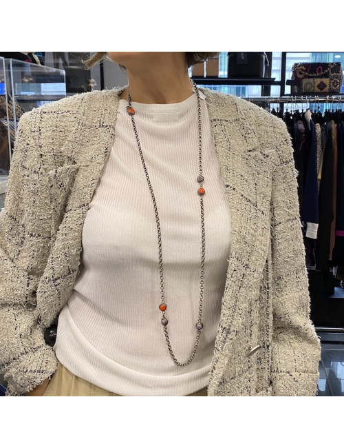 Collier Marguerite de Valois pâte de verre multicolore