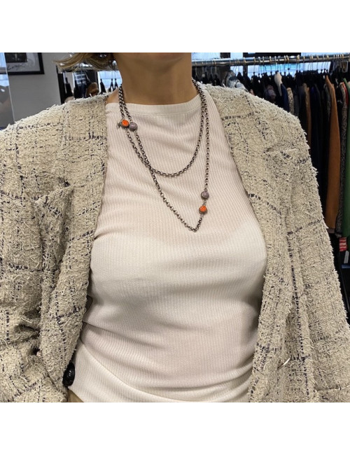 Collier Marguerite de Valois pâte de verre multicolore