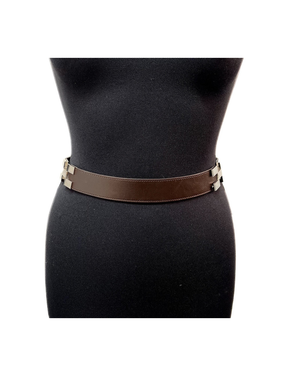 Ceinture HERMES en cuir marron T36